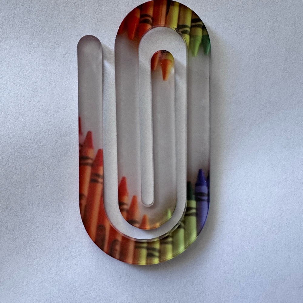 Colorful Crayon Paperclip Bookmark